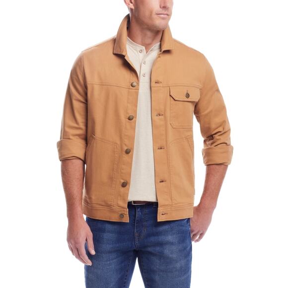 Weatherproof Vintage Men's Cotton Twill Stretch Work Jacket tan Large $75 - Picture 2 of 8
